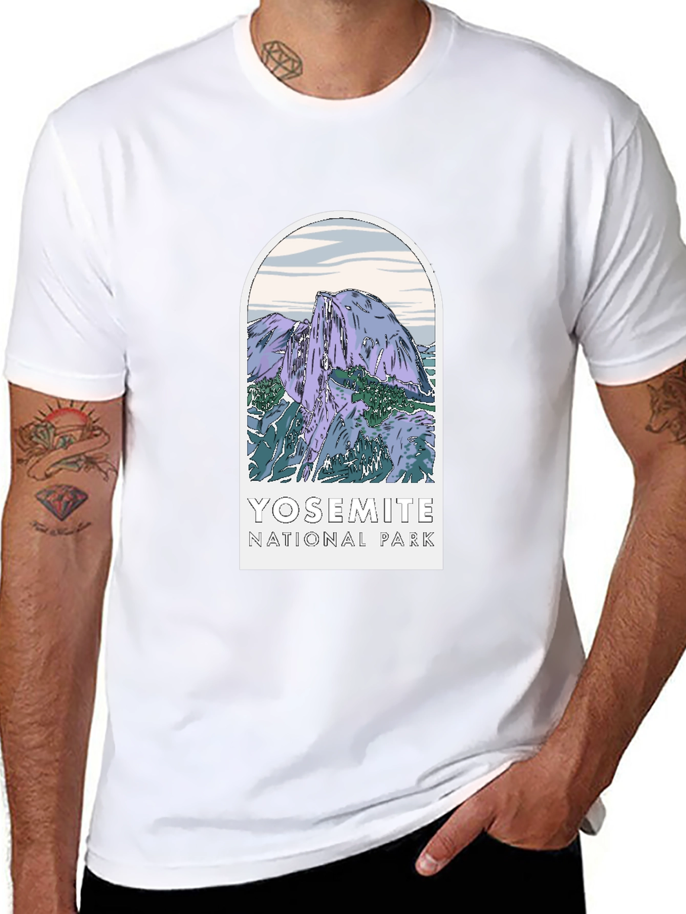 Yosemite National Park Graphic Tee - Black Cotton