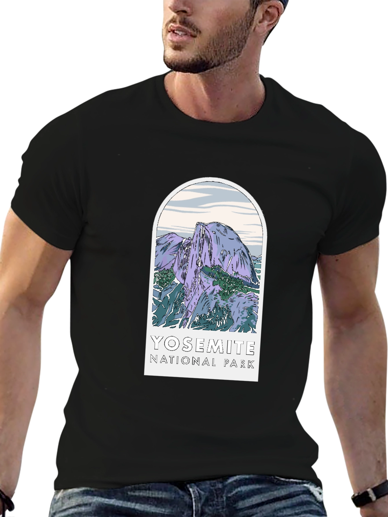Yosemite National Park Graphic Tee - Black Cotton