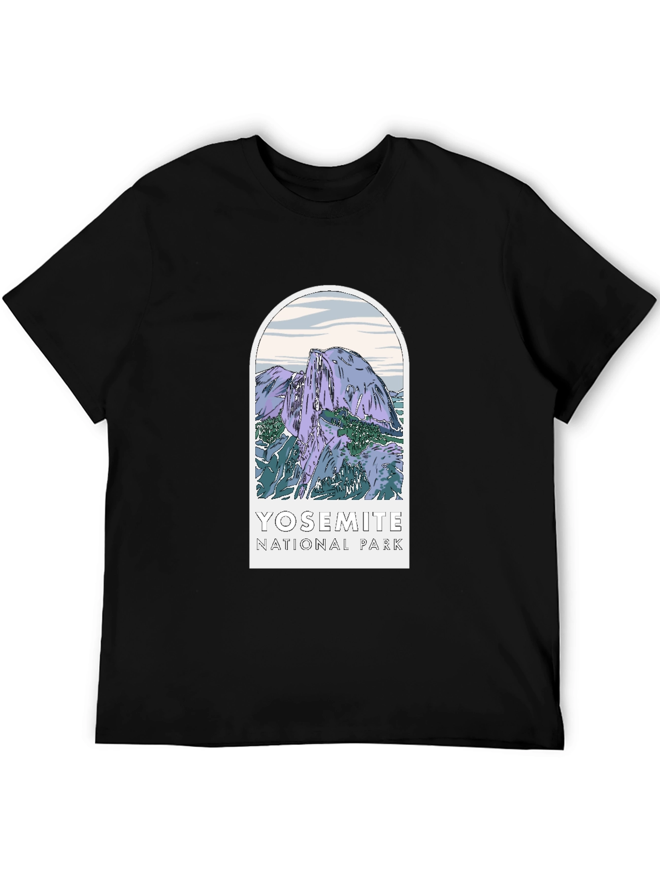 Yosemite National Park Graphic Tee - Black Cotton