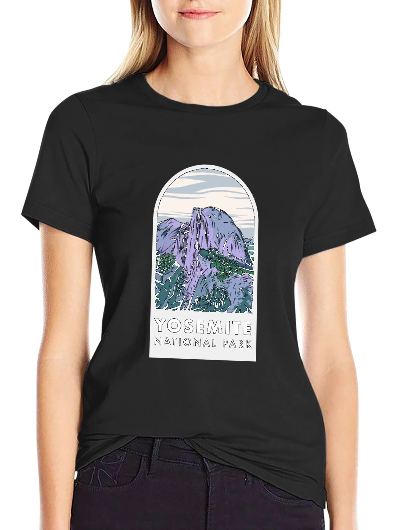 Yosemite National Park Graphic Tee - Black Cotton