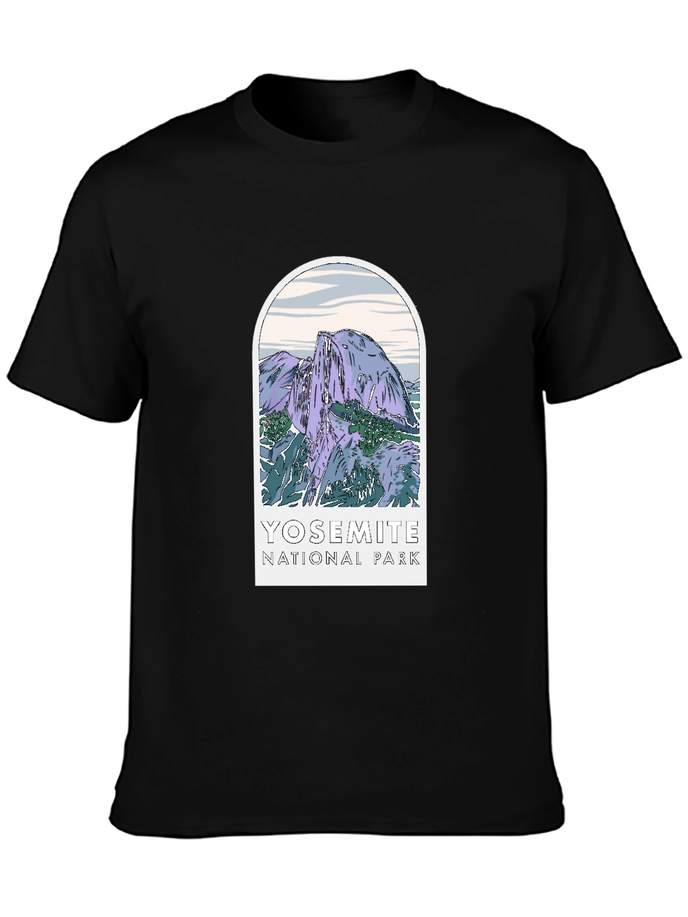 Yosemite National Park Graphic Tee - Black Cotton