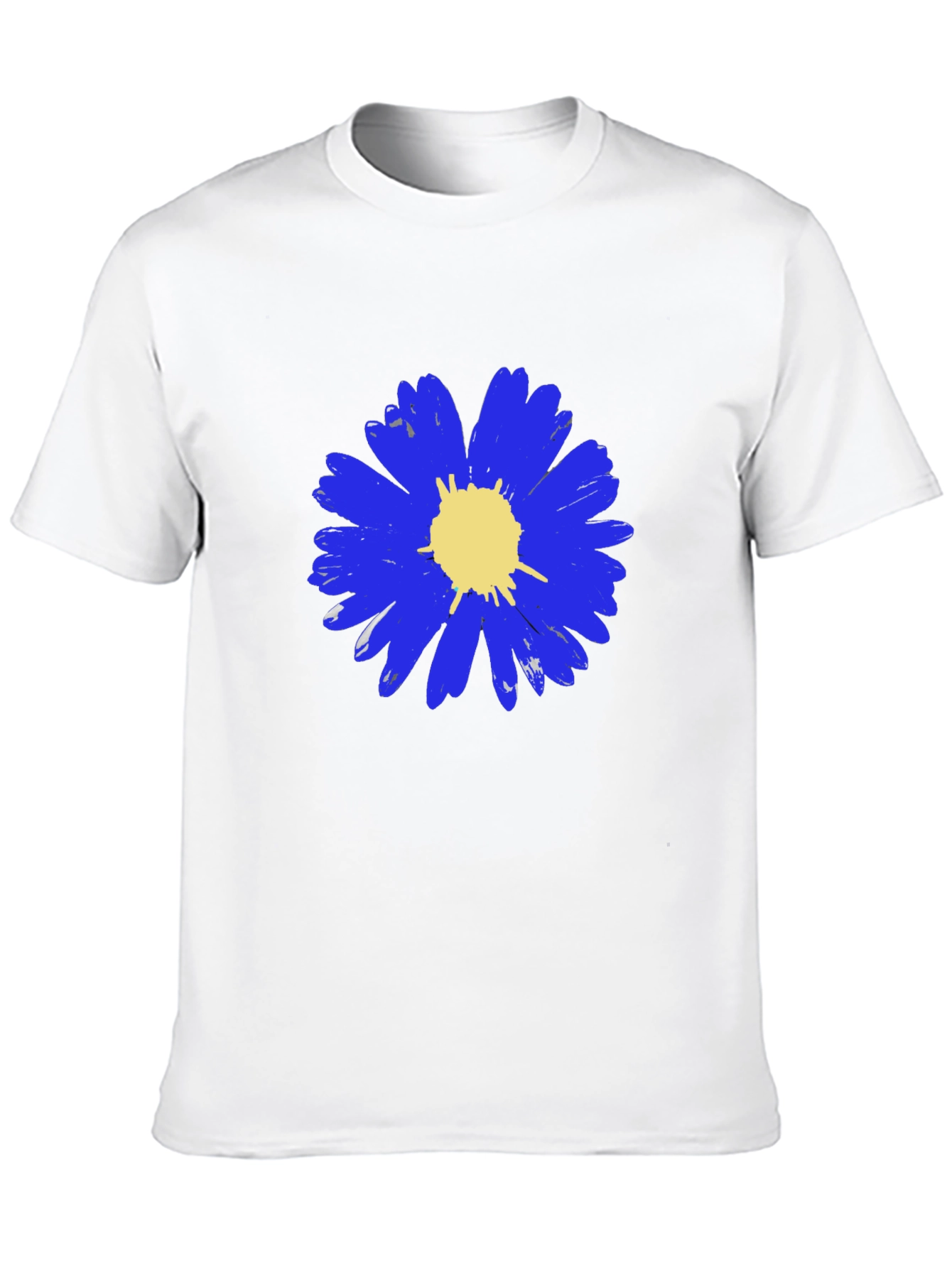 Blue Daisy Graphic Tee - Mens Black T-Shirt