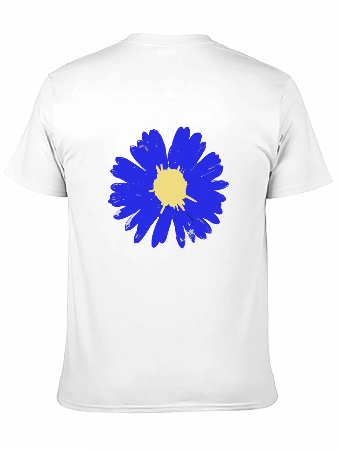 Blue Daisy Graphic Tee - Mens Black T-Shirt