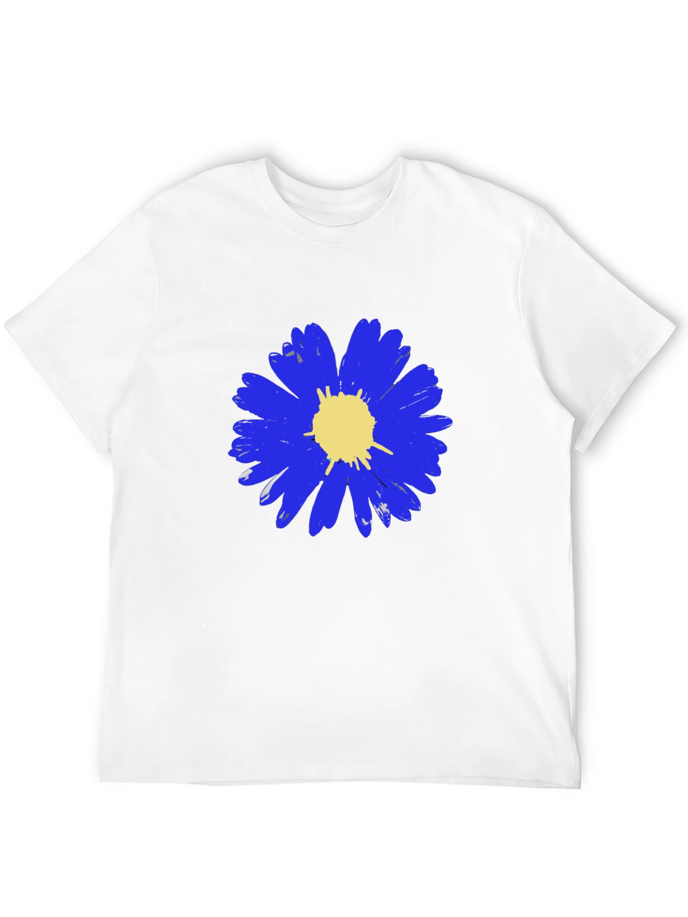 Blue Daisy Graphic Tee - Mens Black T-Shirt