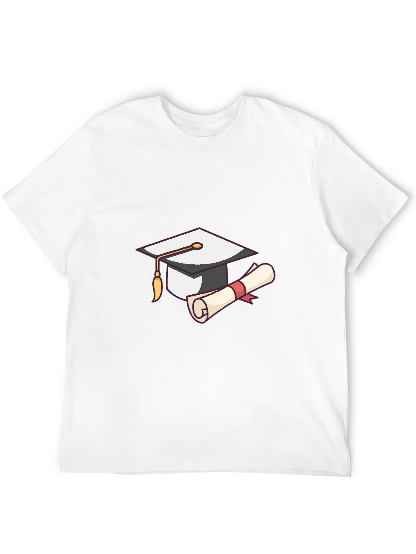 Graduation Cap & Diploma Graphic Tee - Black