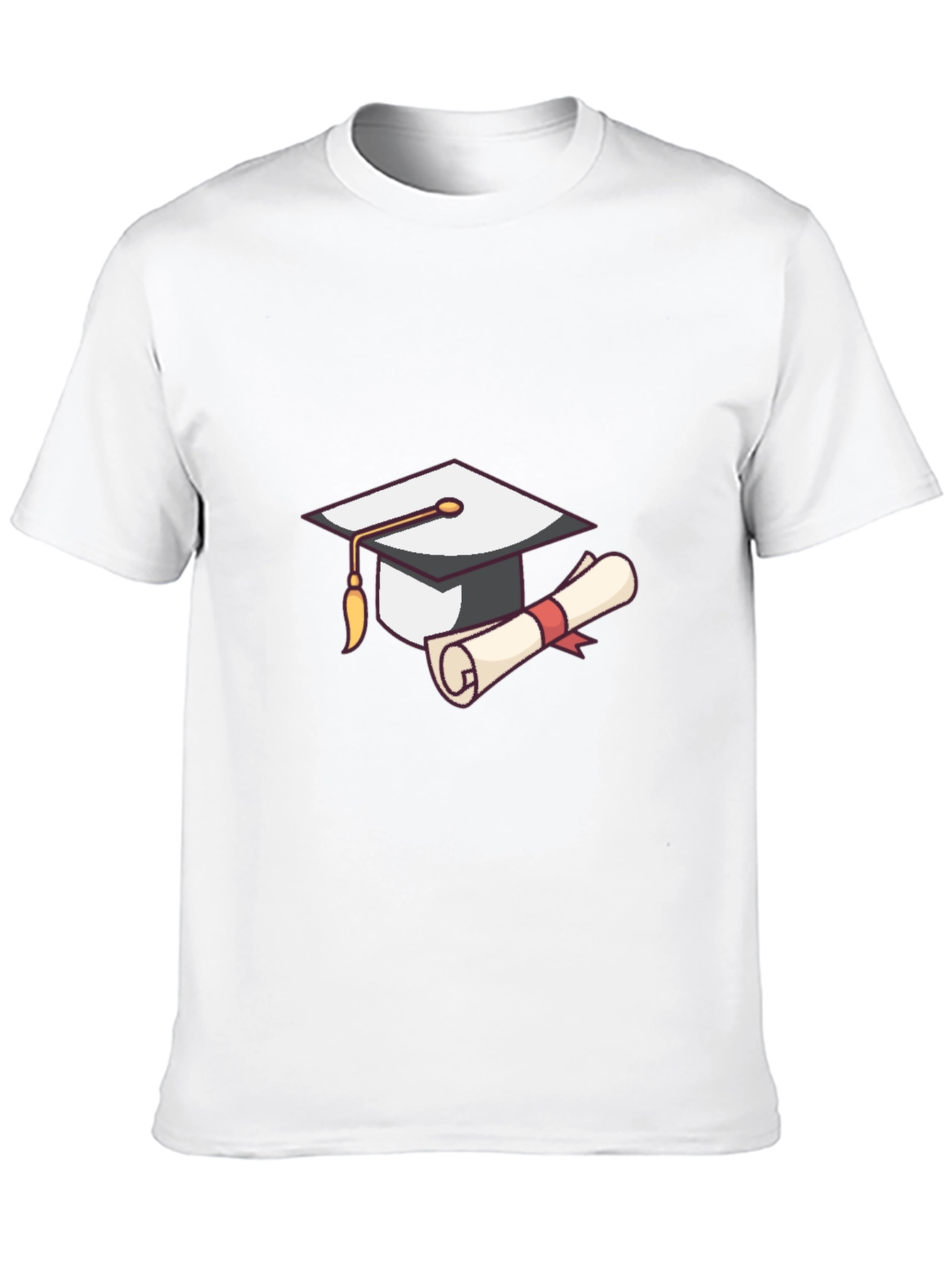 Graduation Cap & Diploma Graphic Tee - Black