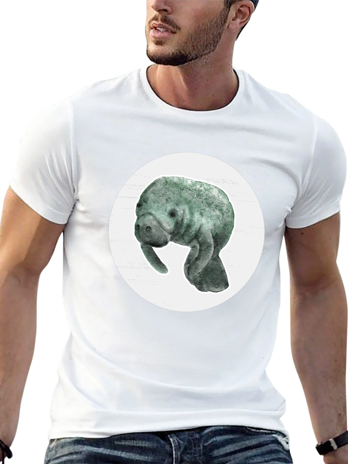 Manatee Graphic Tee - Soft Cotton Blend
