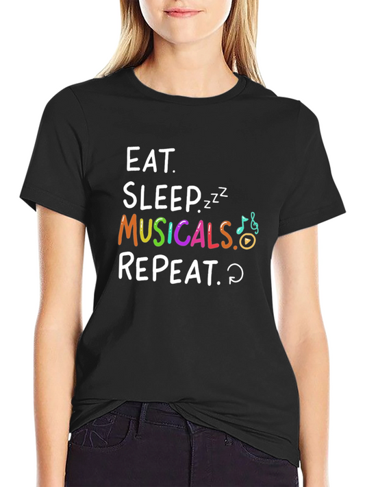 Eat Sleep Musicals Repeat Graphic Tee