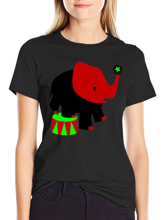 Elephant Circus T-Shirt: Black Tee with Cute Graphic