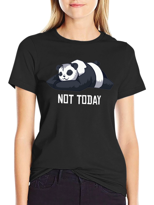Lazy Panda Not Today Graphic Tee - Black Cotton T-Shirt