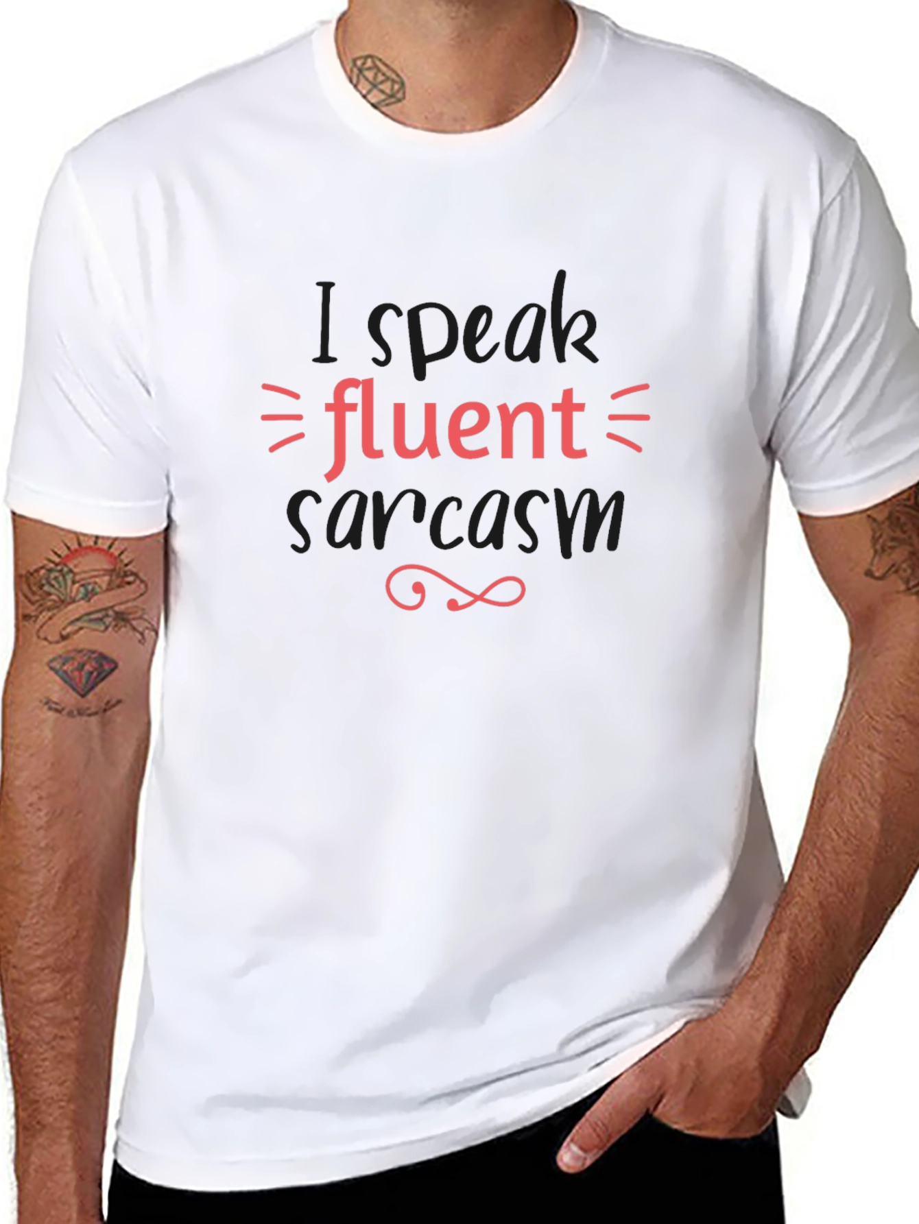 Fluent Sarcasm Graphic Tee - Black Cotton Shirt