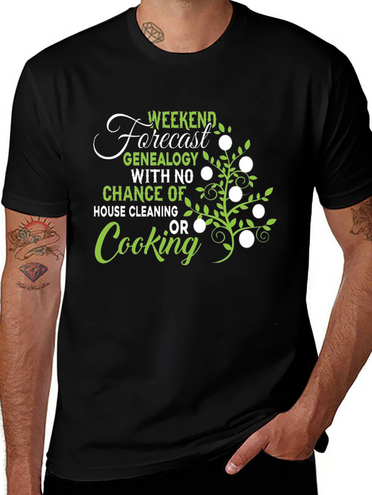 Genealogy Weekend Forecast Graphic T-Shirt