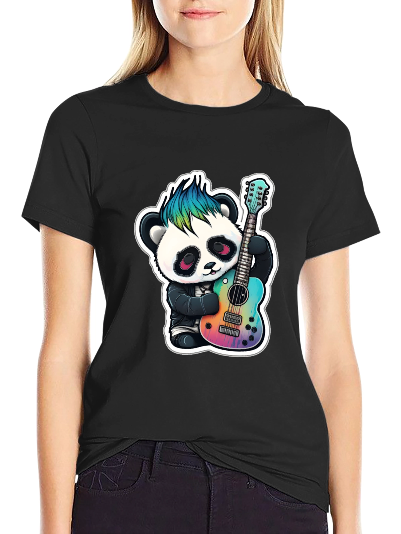 Punk Panda Guitarist T-Shirt - Cool & Unique Design