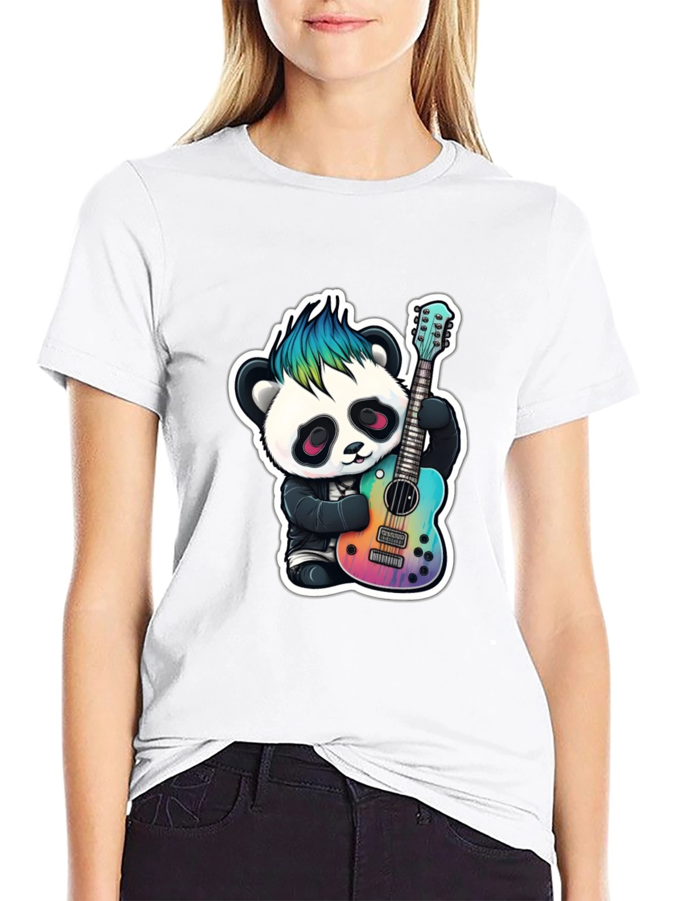 Punk Panda Guitarist T-Shirt - Cool & Unique Design