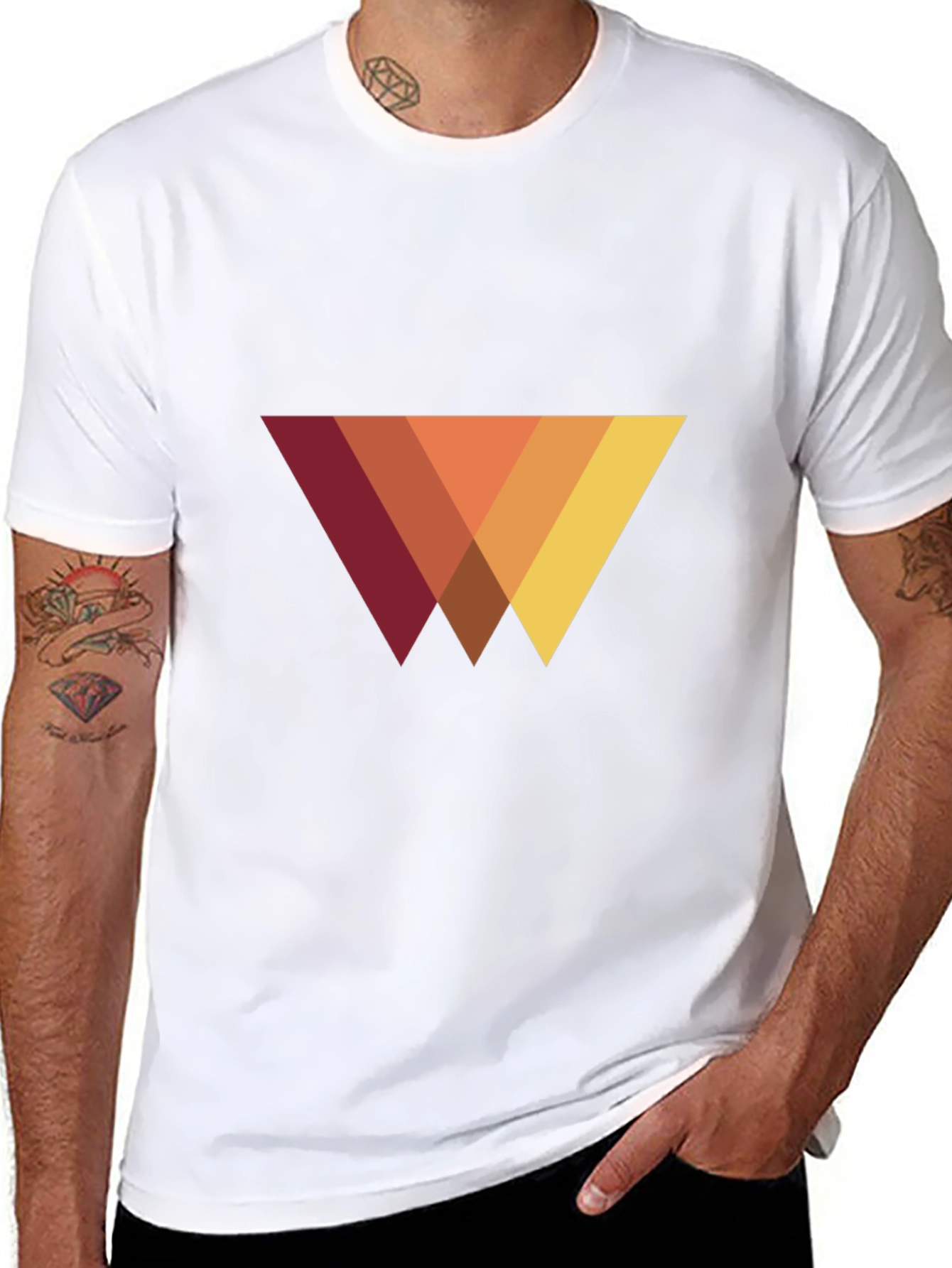 Modern Geometric Triangle T-Shirt - Casual Style