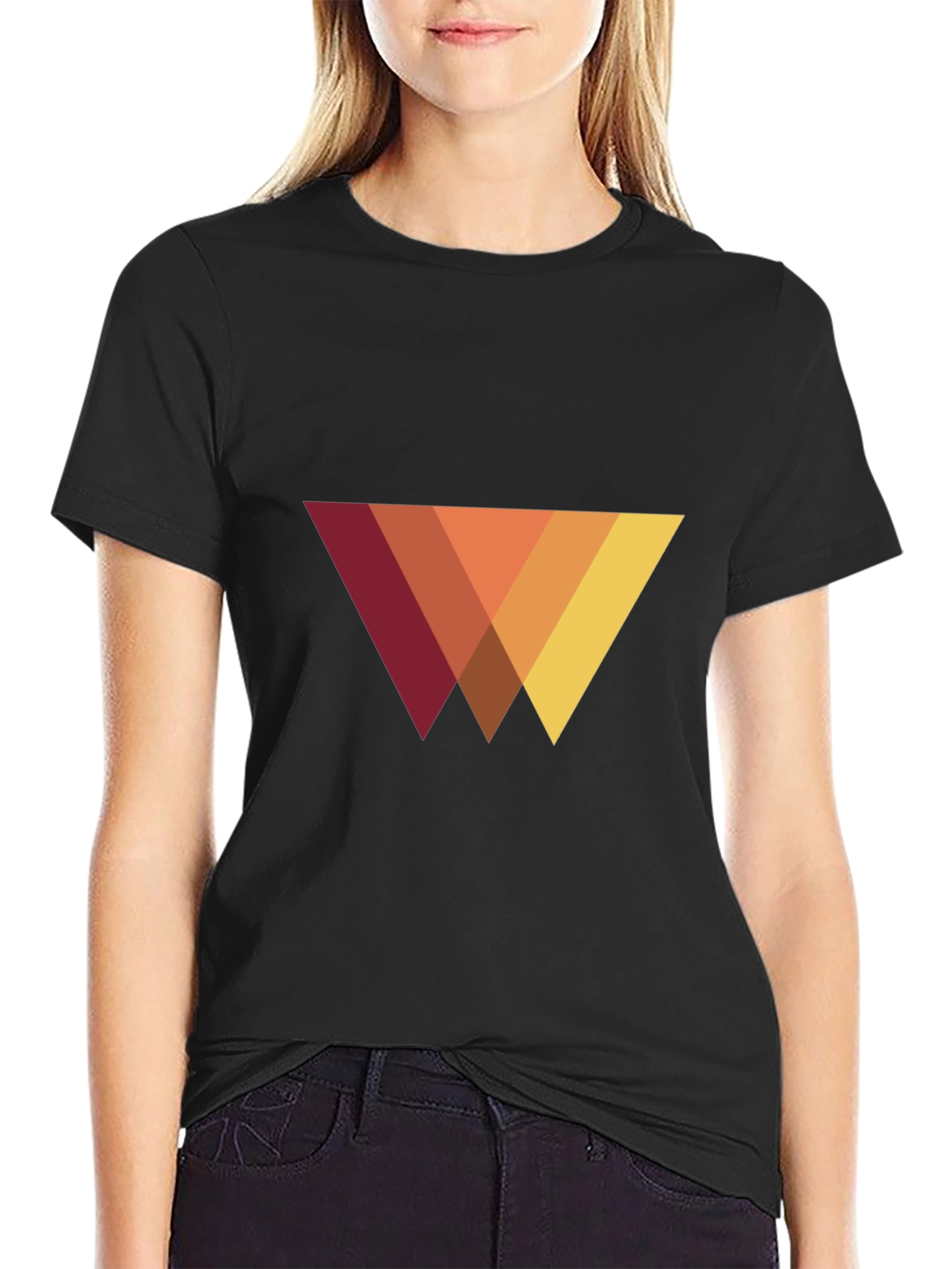 Modern Geometric Triangle T-Shirt - Casual Style