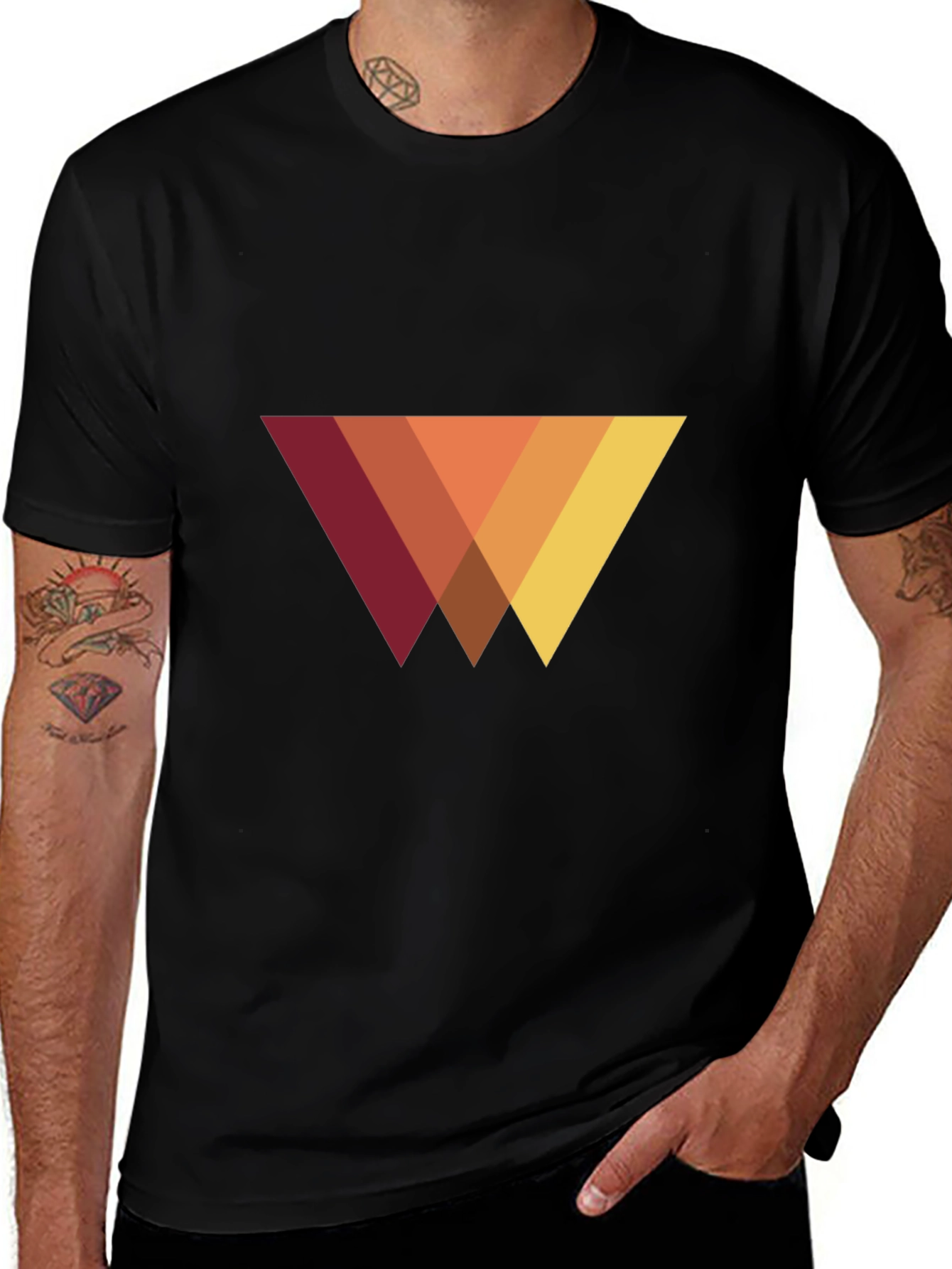 Modern Geometric Triangle T-Shirt - Casual Style