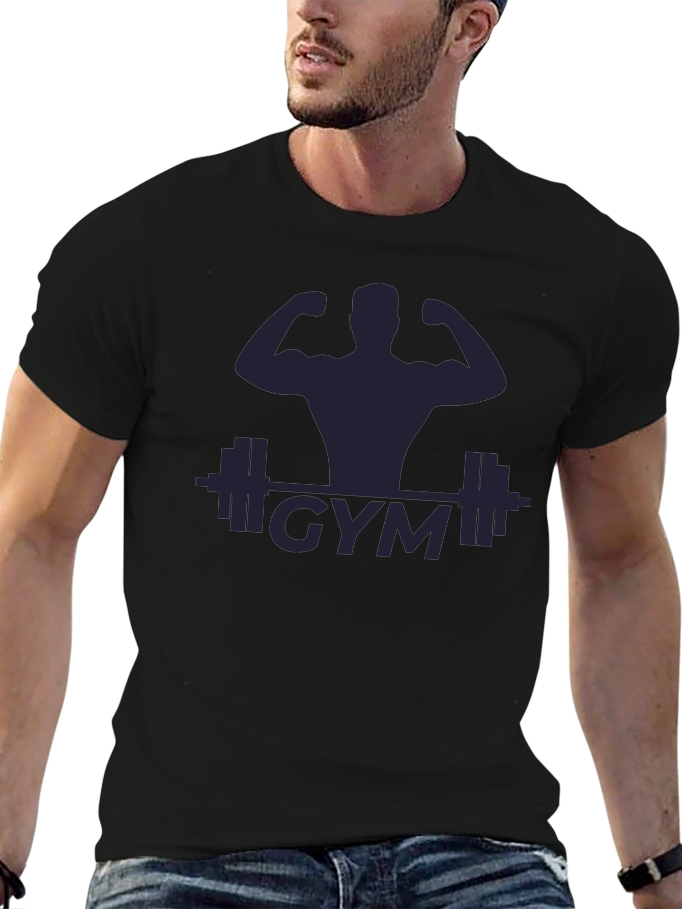 Mens Black Gym Graphic T-Shirt