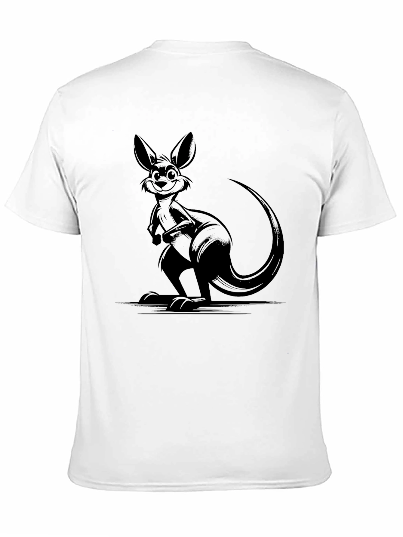 Cool Kangaroo Graphic Tee - Black Cotton Comfort