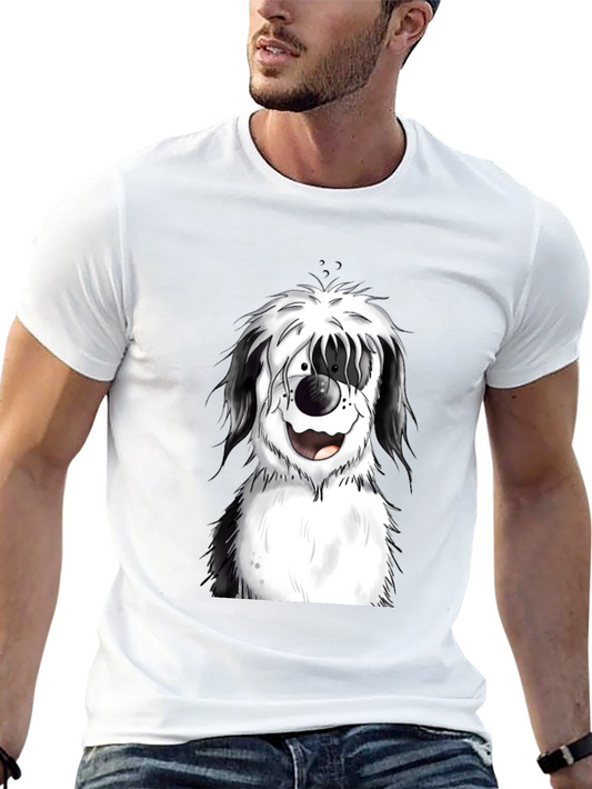 Dog Cartoon Graphic Black T-Shirt