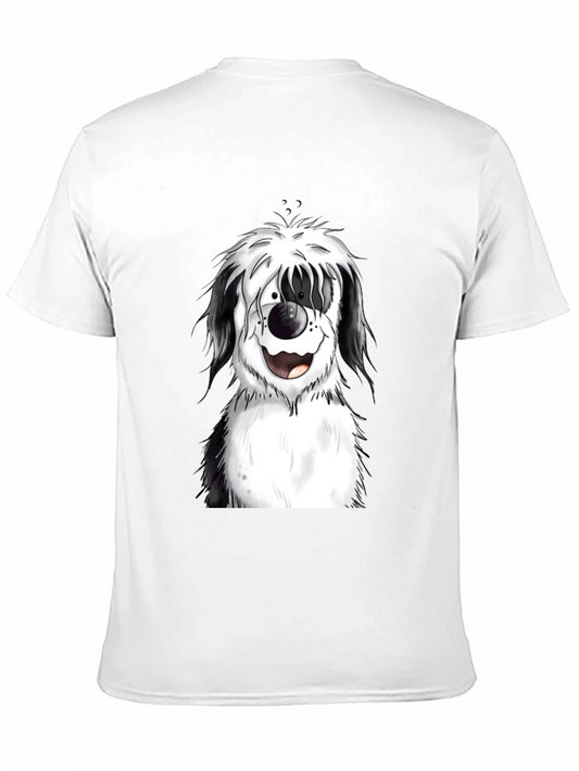 Dog Cartoon Graphic Black T-Shirt