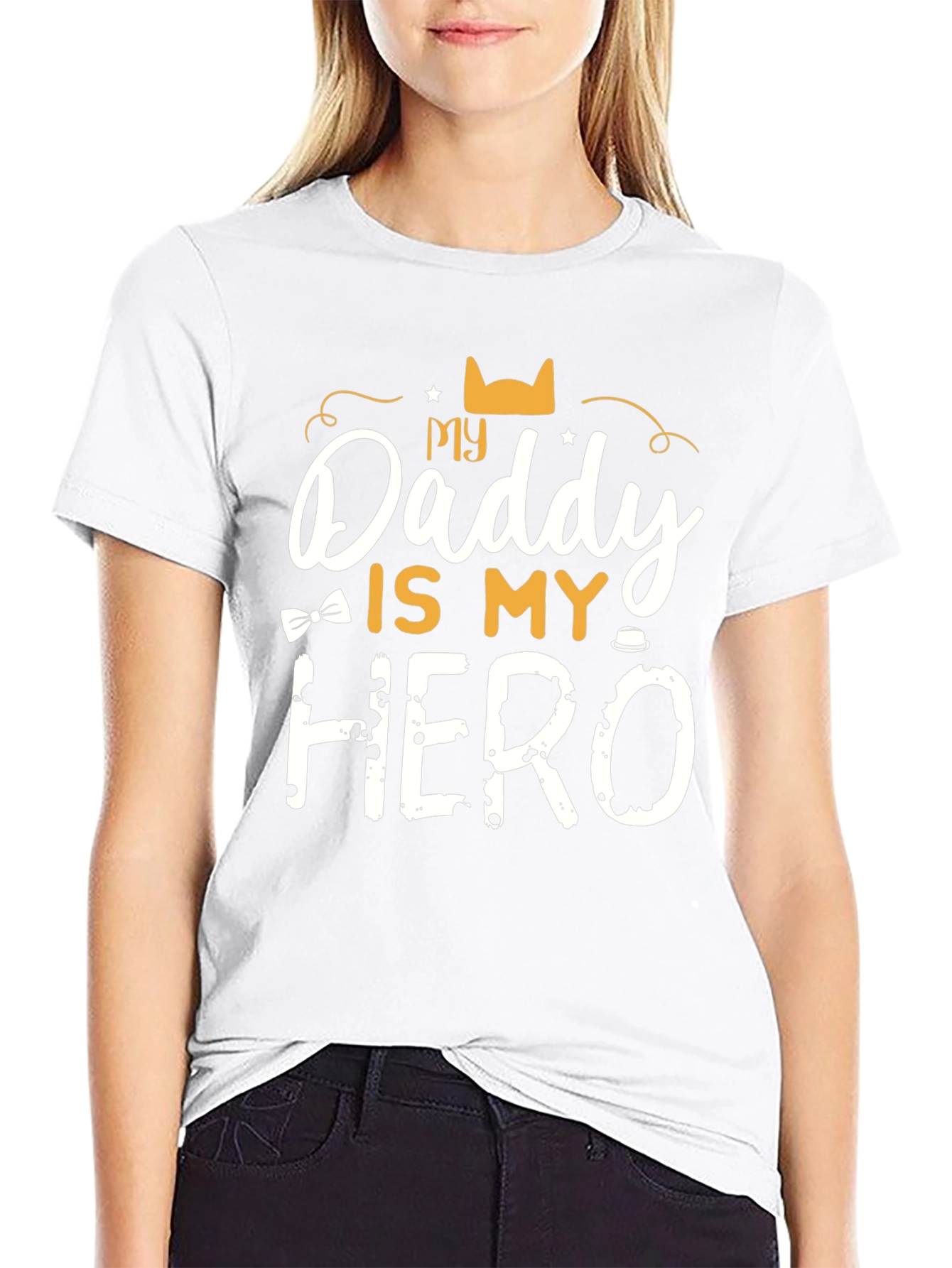 My Daddy is My Hero Black T-Shirt