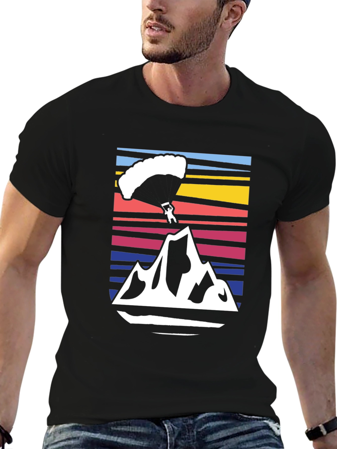 Mountain Parachute Graphic Tee - Black