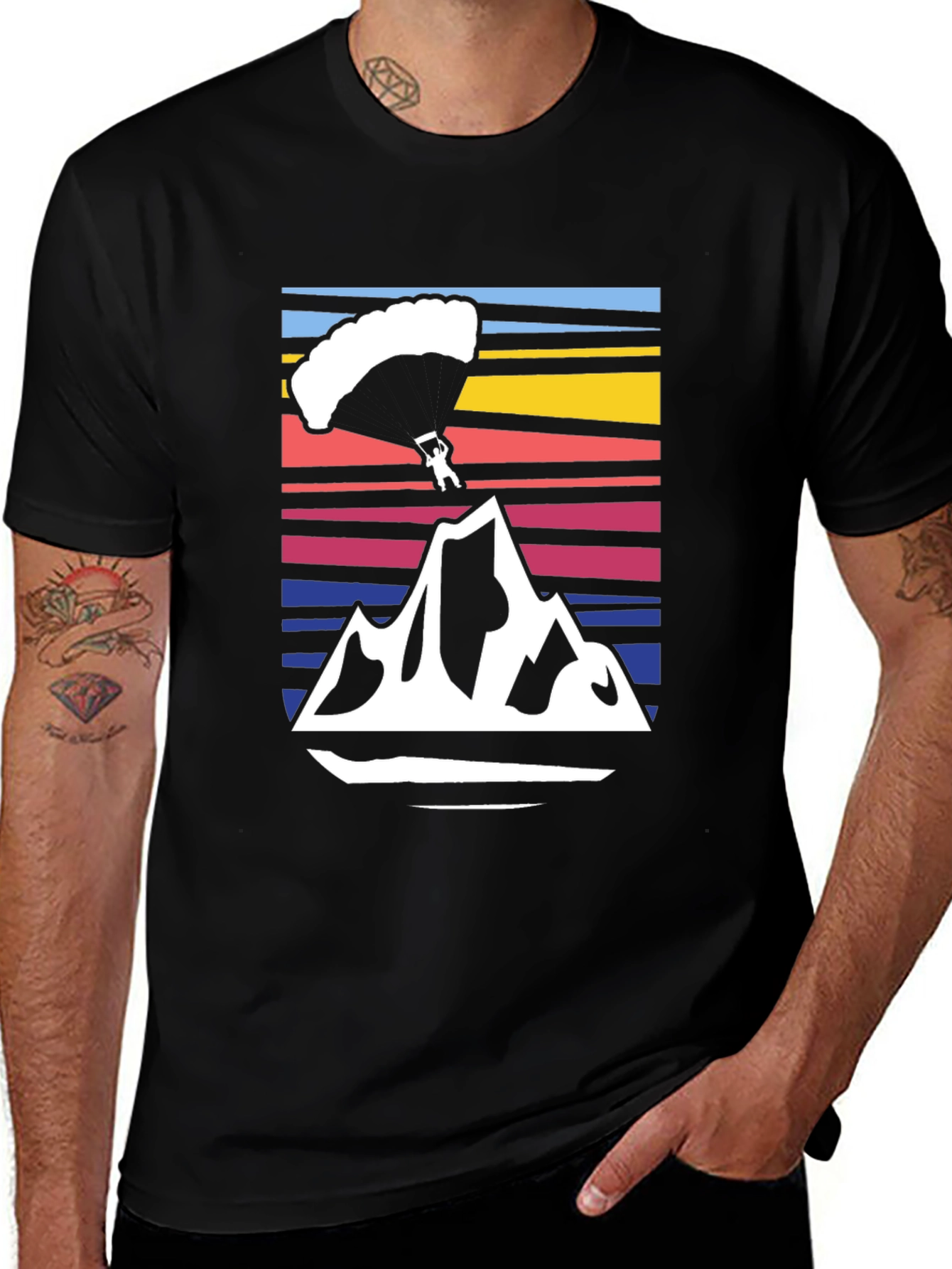 Mountain Parachute Graphic Tee - Black