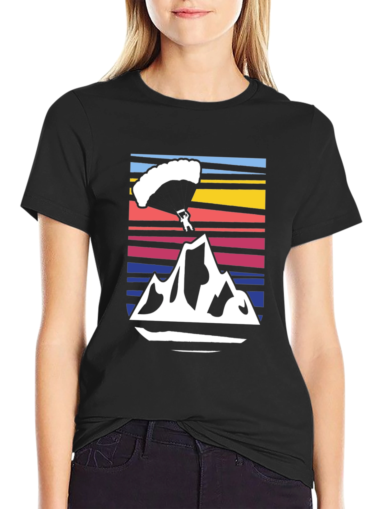 Mountain Parachute Graphic Tee - Black