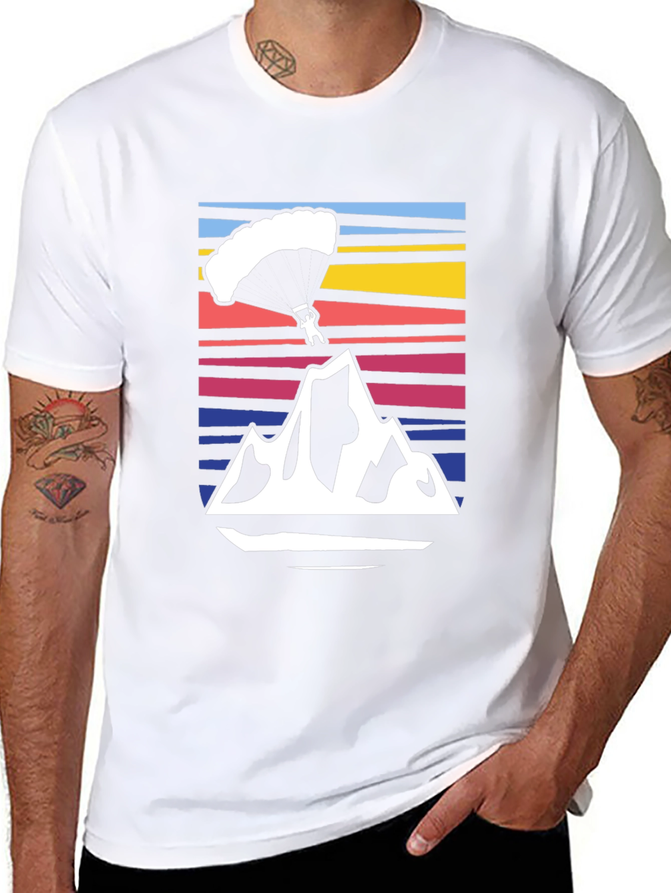 Mountain Parachute Graphic Tee - Black
