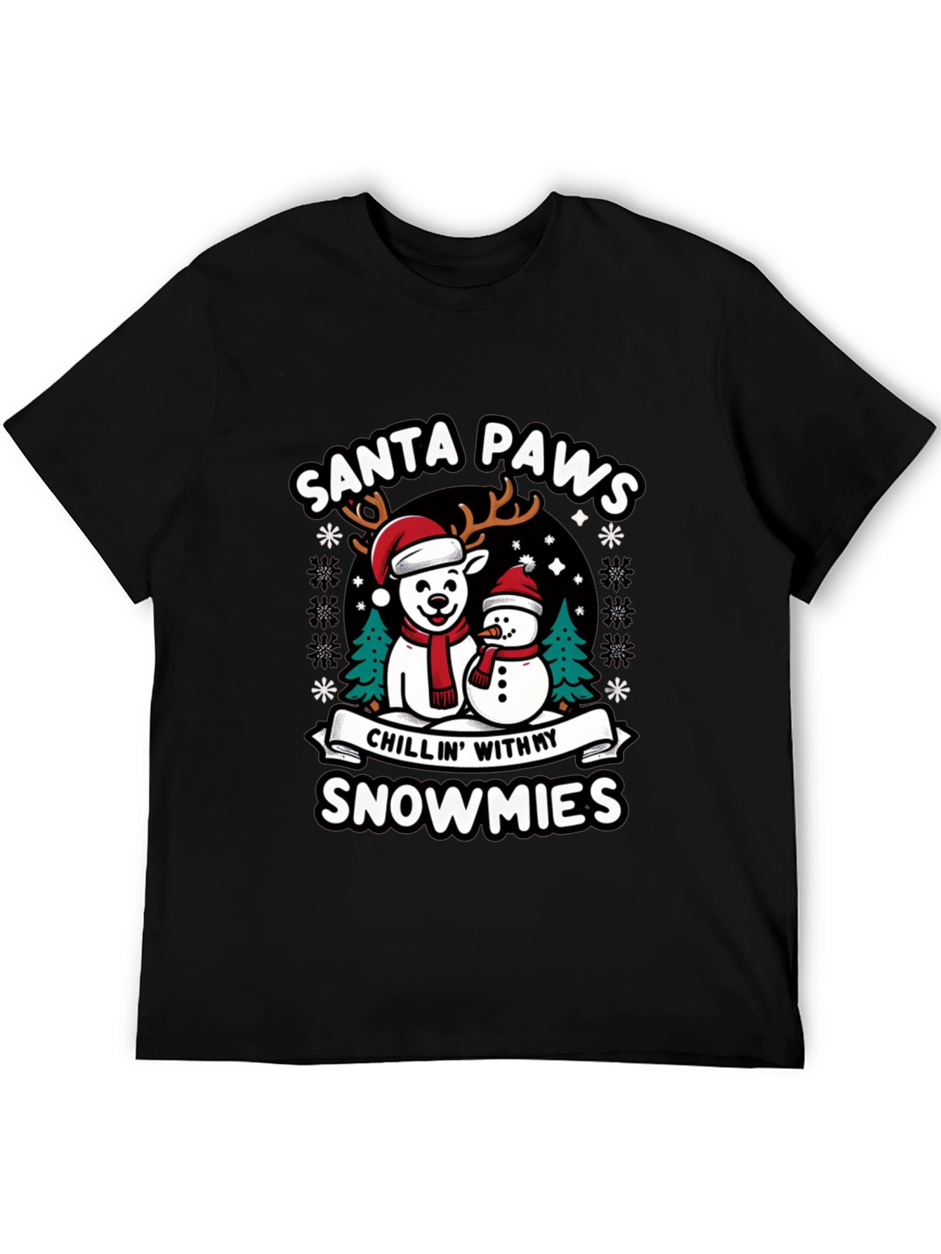 Santa Paws Chillin With My Snowmies Graphic Tee