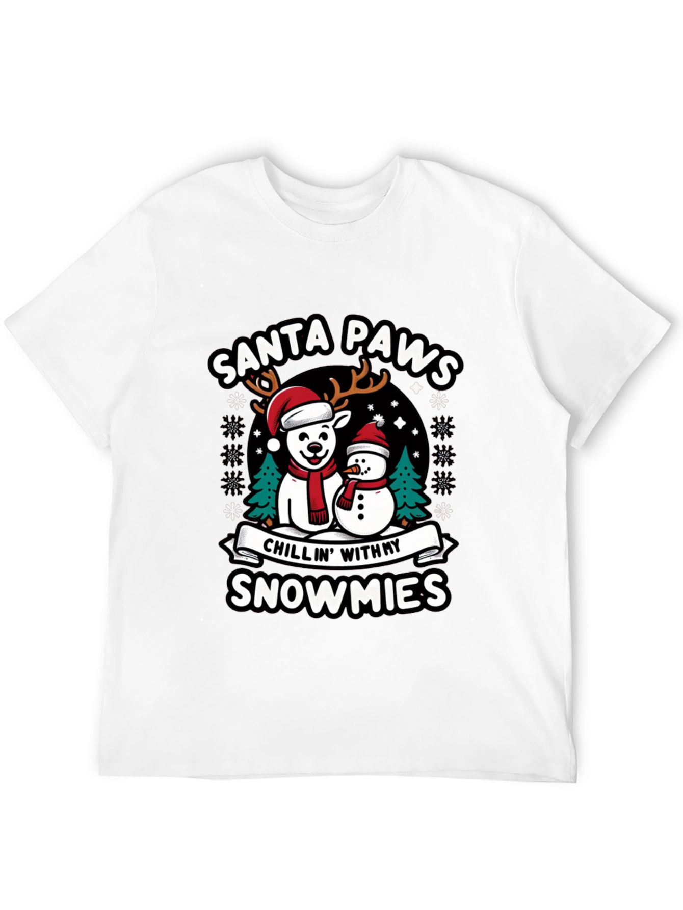 Santa Paws Chillin With My Snowmies Graphic Tee