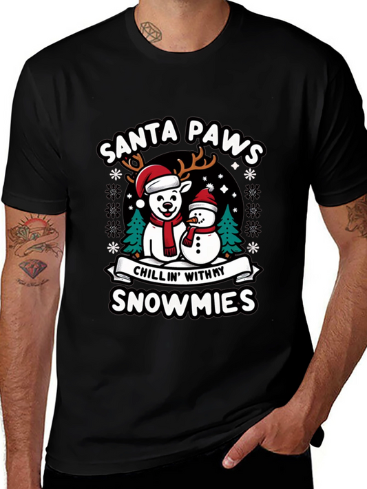 Santa Paws Chillin With My Snowmies Graphic Tee