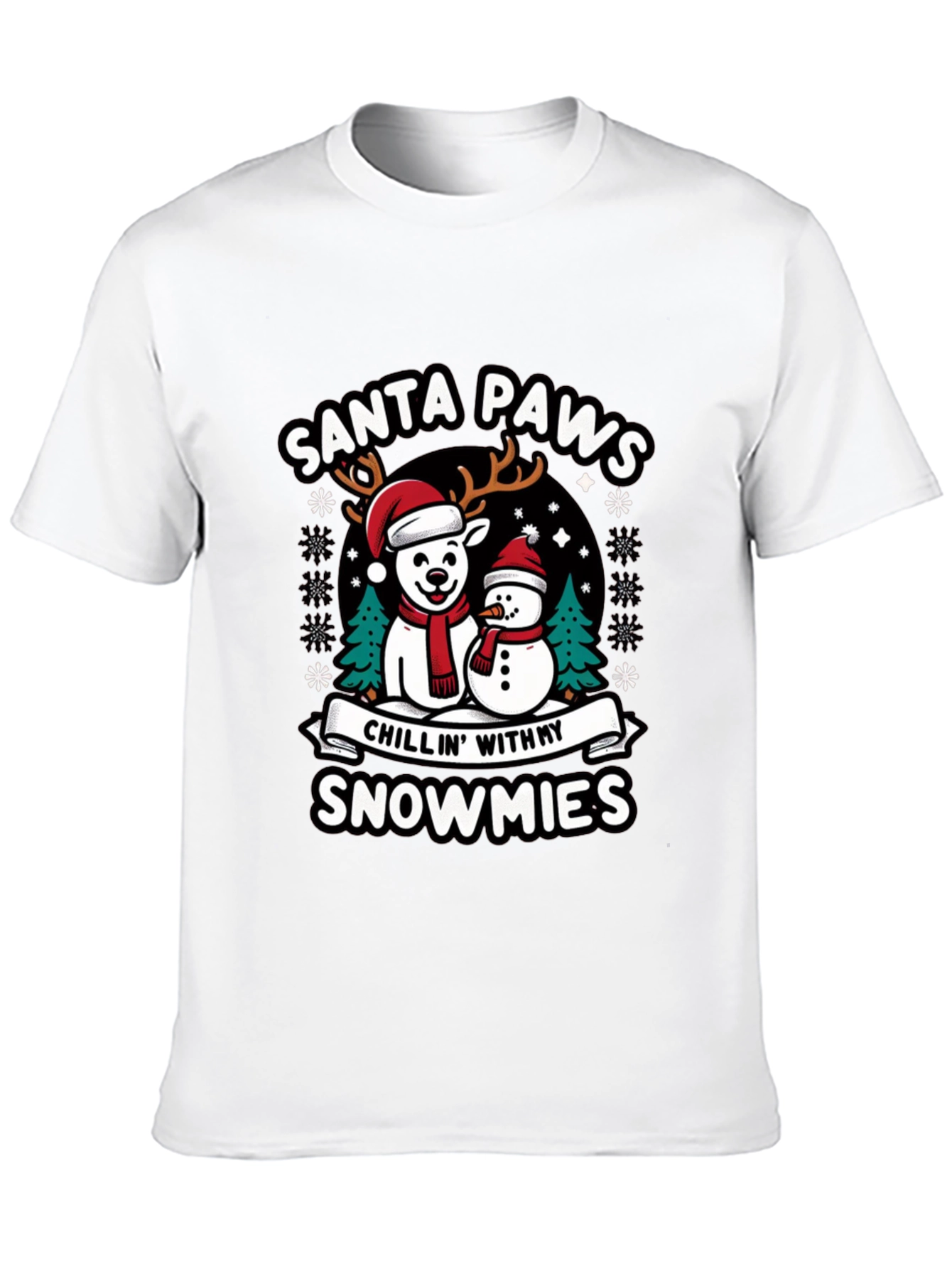 Santa Paws Chillin With My Snowmies Graphic Tee