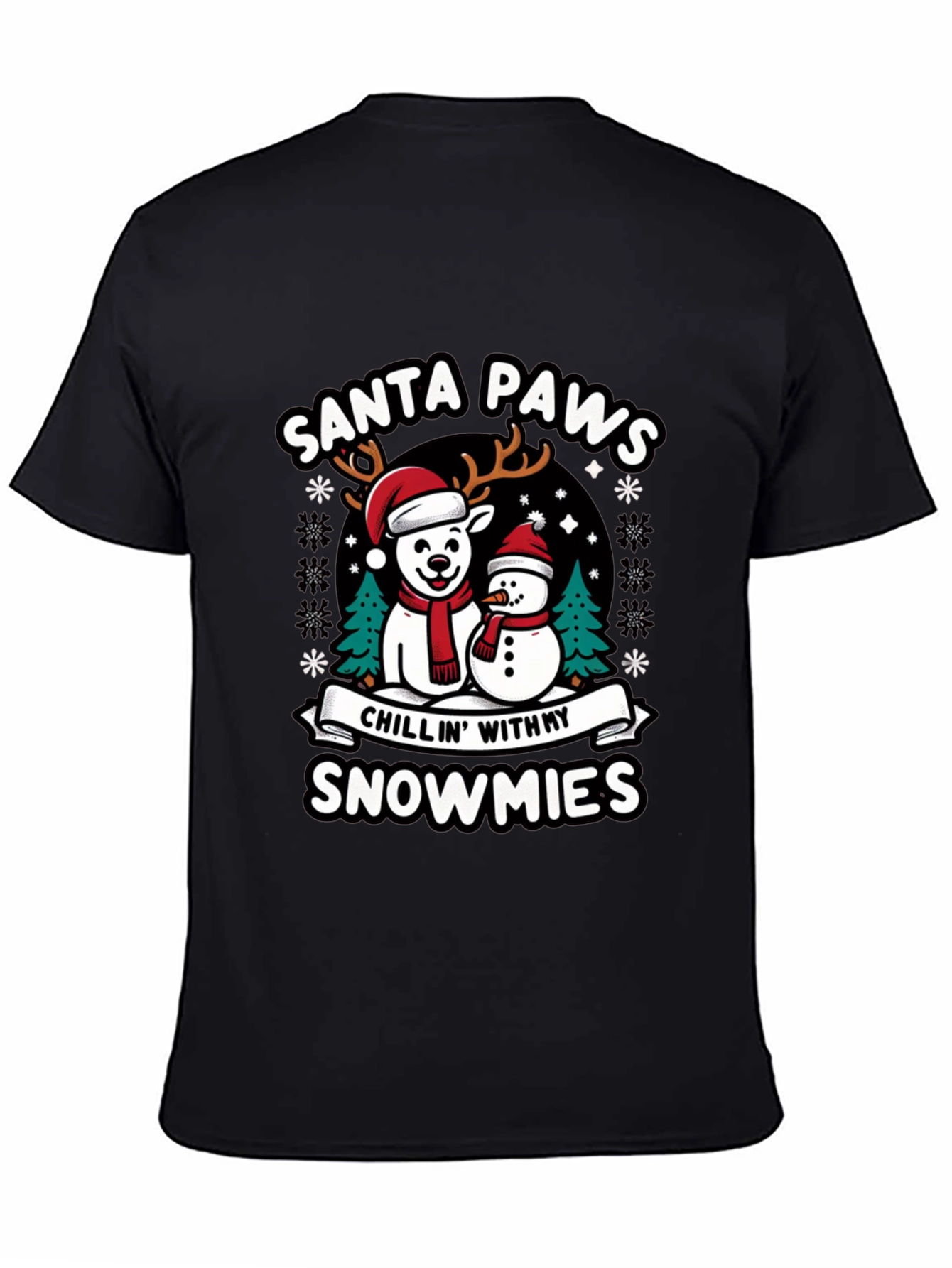 Santa Paws Chillin With My Snowmies Graphic Tee