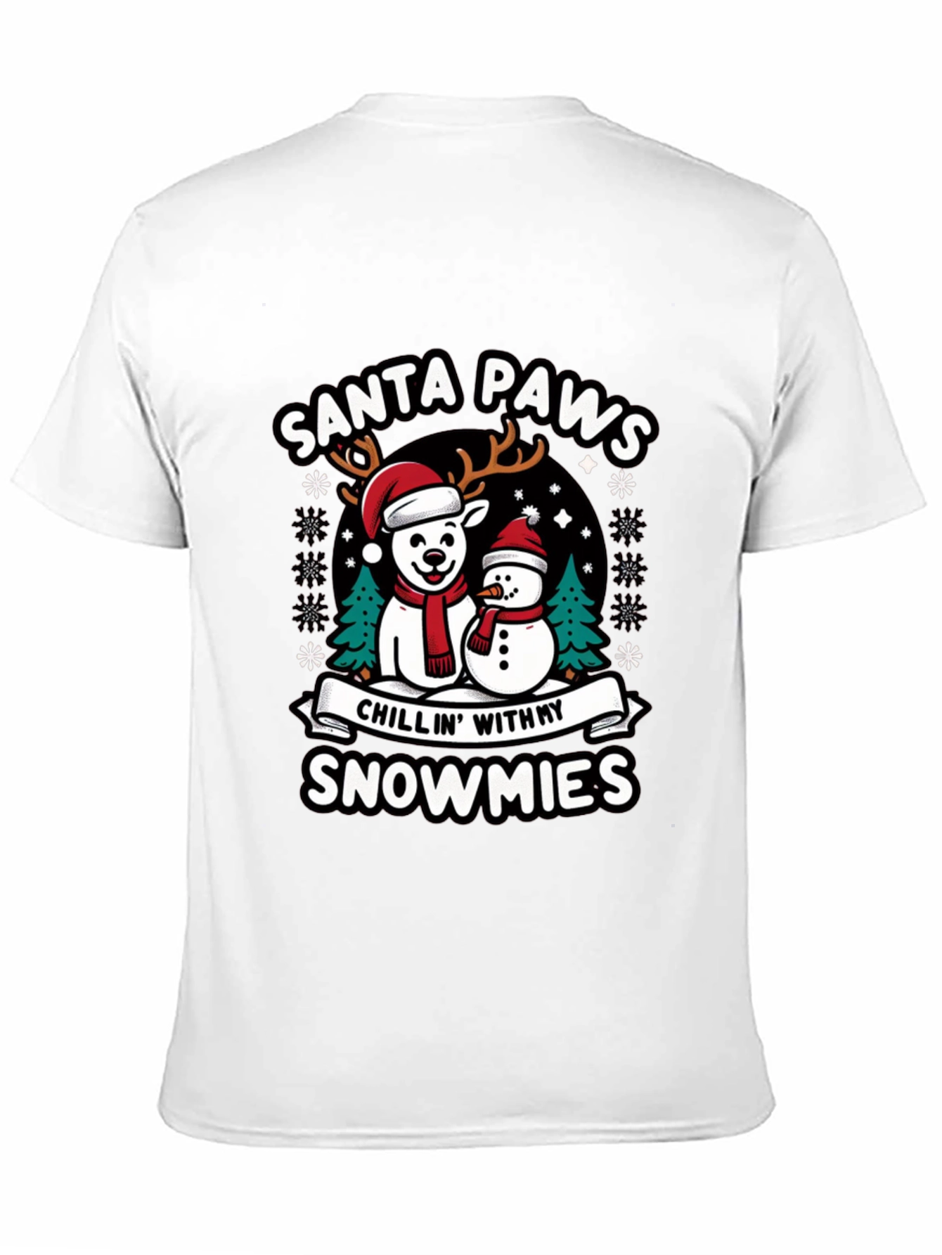 Santa Paws Chillin With My Snowmies Graphic Tee