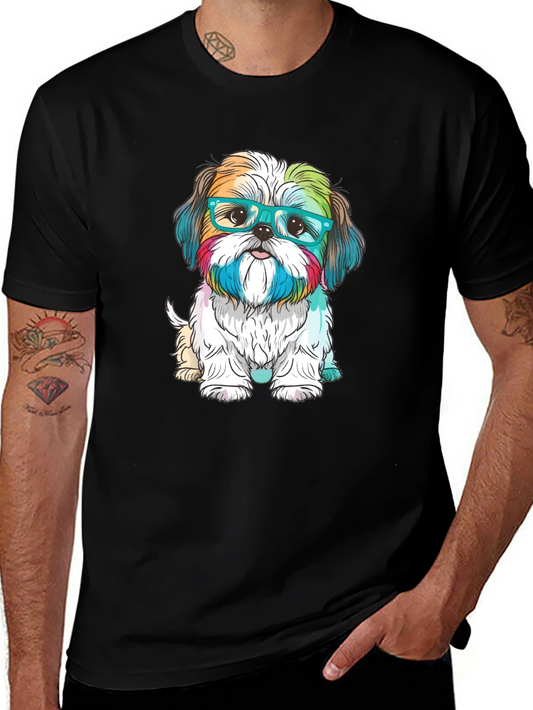 Dog with Glasses Graphic T-Shirt