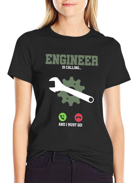 Engineer Calling Black T-Shirt