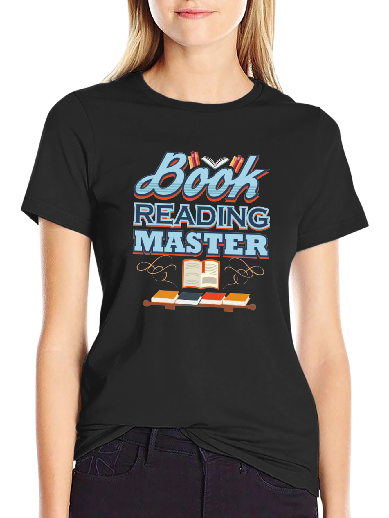 Book Reading Master Black T-Shirt