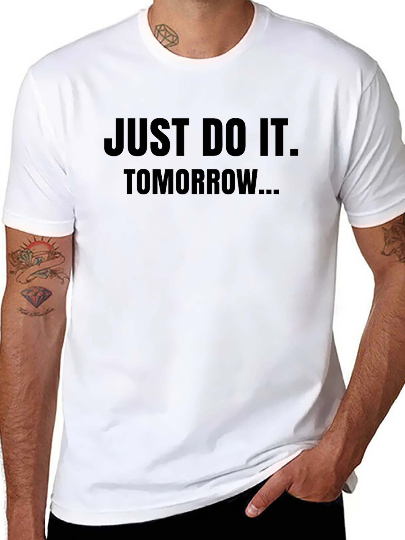 Just Do It Tomorrow Black T-Shirt