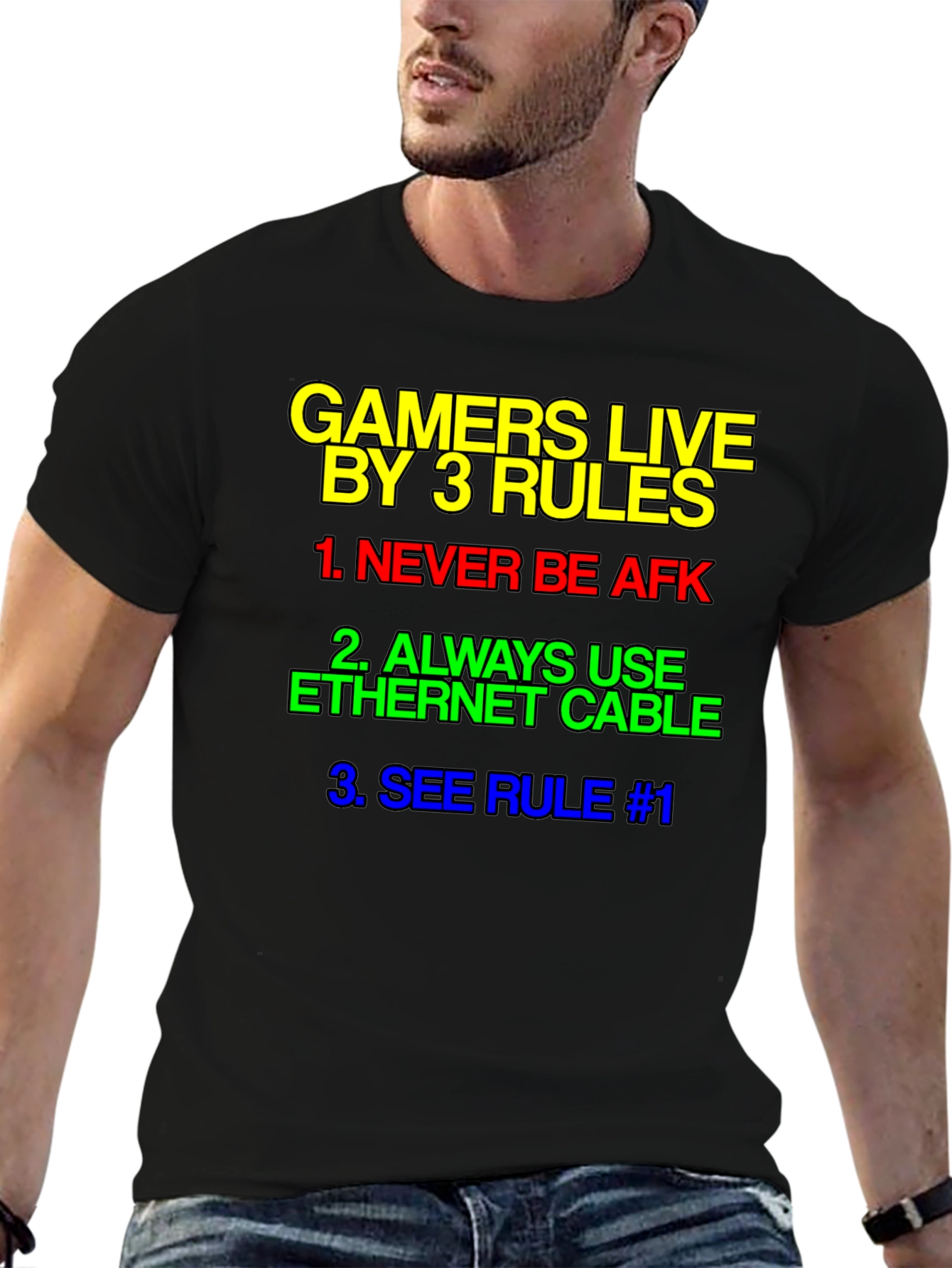 Gamer Rules T-Shirt - Live By 3 Rules Tee