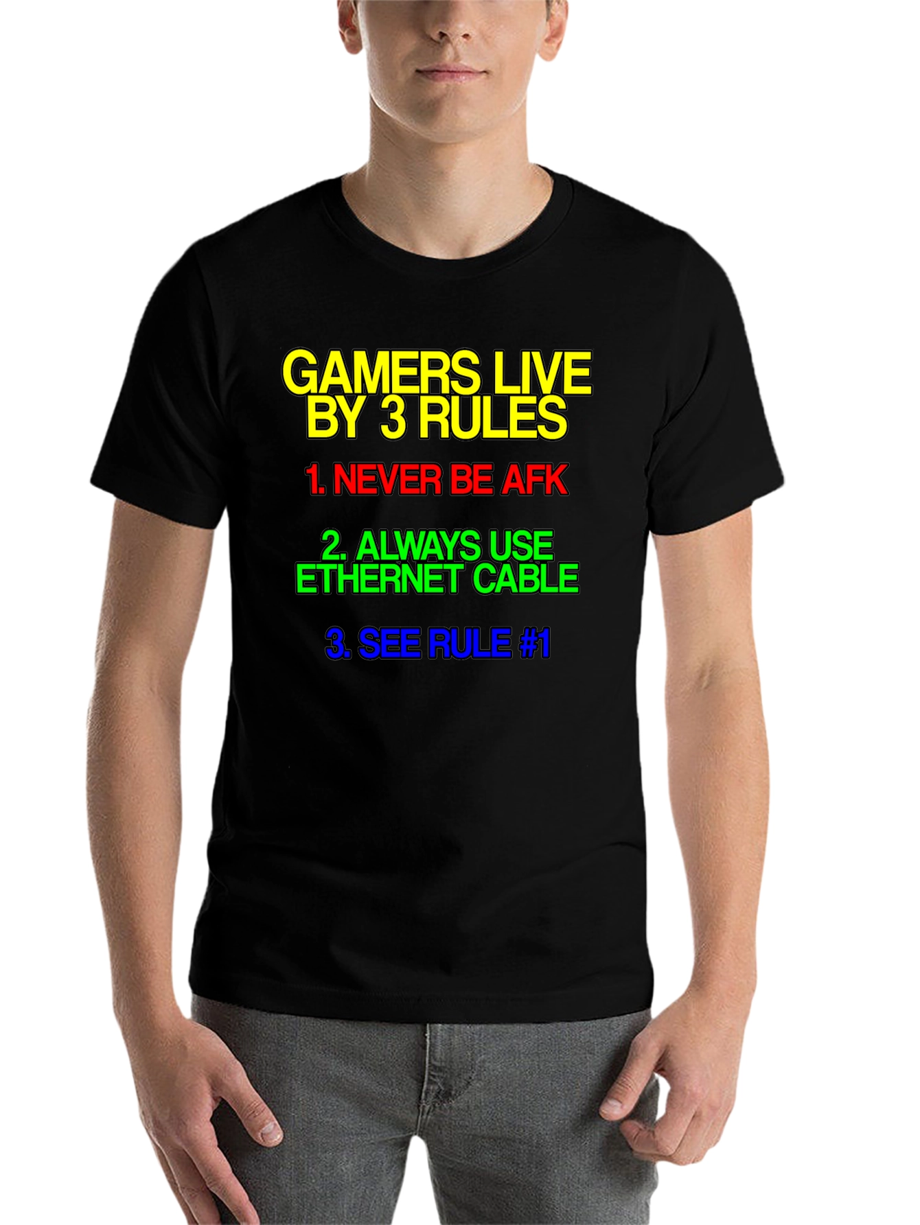 Gamer Rules T-Shirt - Live By 3 Rules Tee