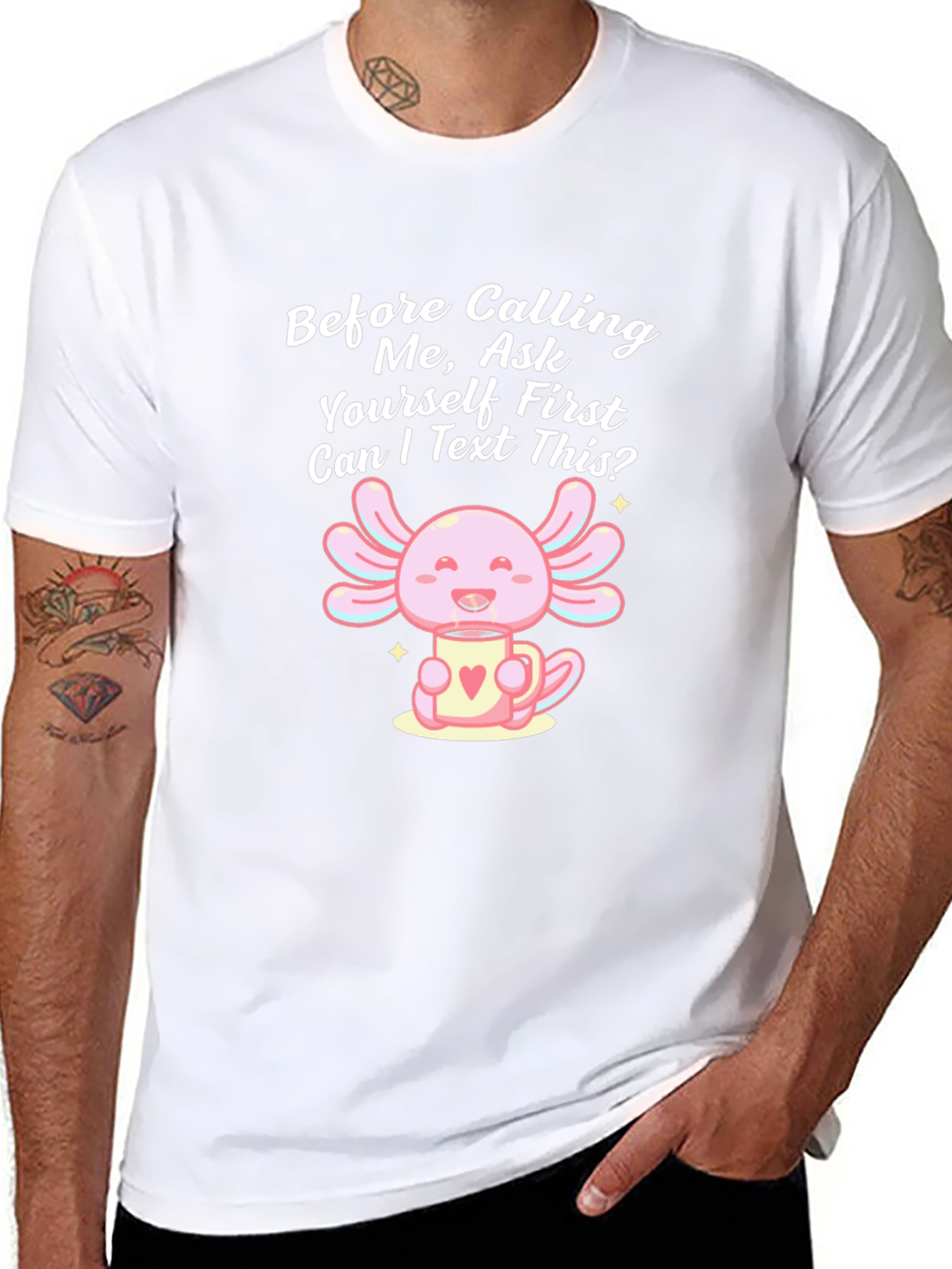 Axolotl Text First Black T-Shirt