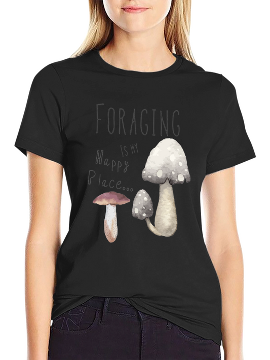 Foraging Is My Happy Place Mushroom Graphic Tee
