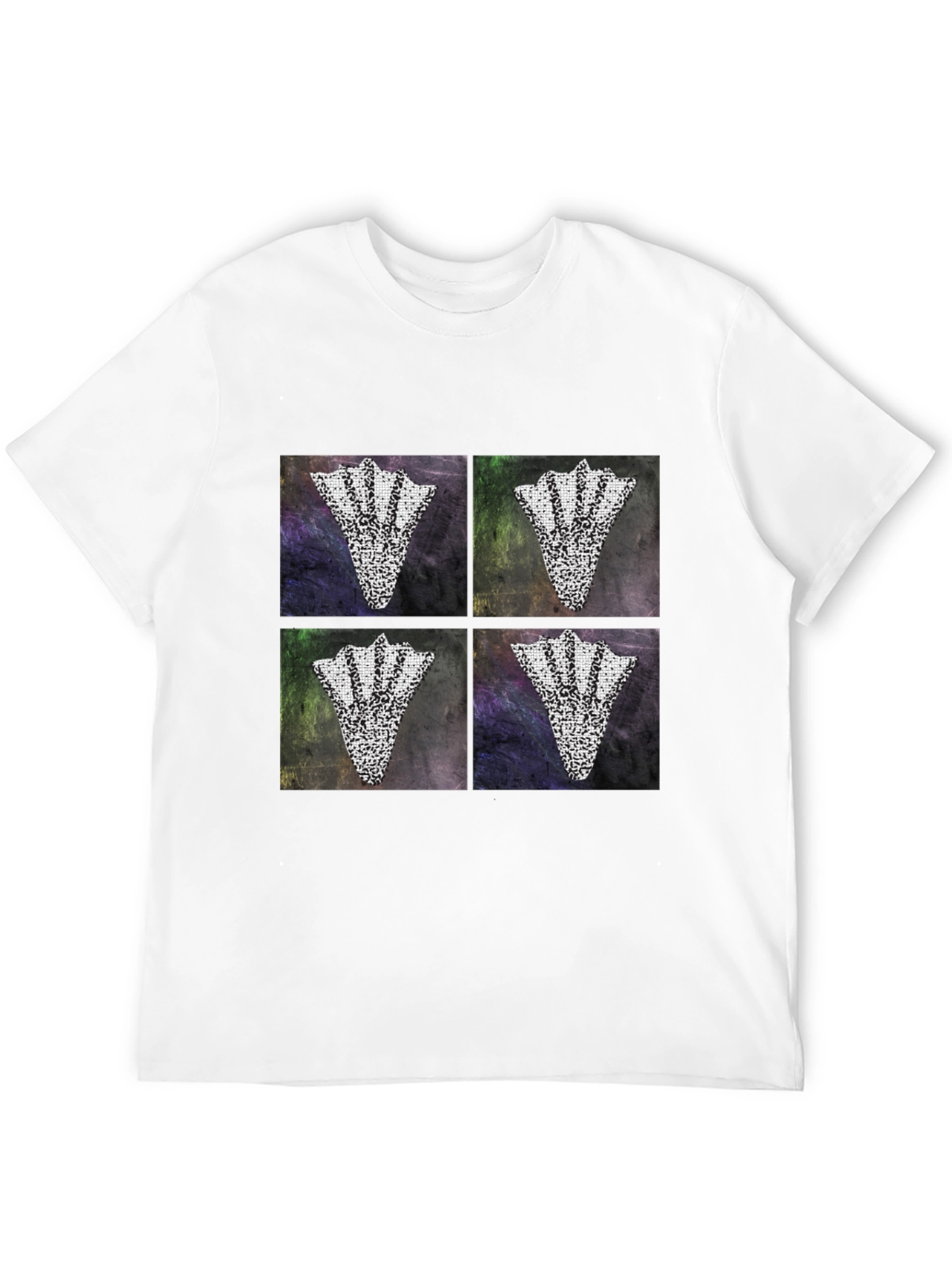 Abstract Motif Graphic Tee for Men - Black