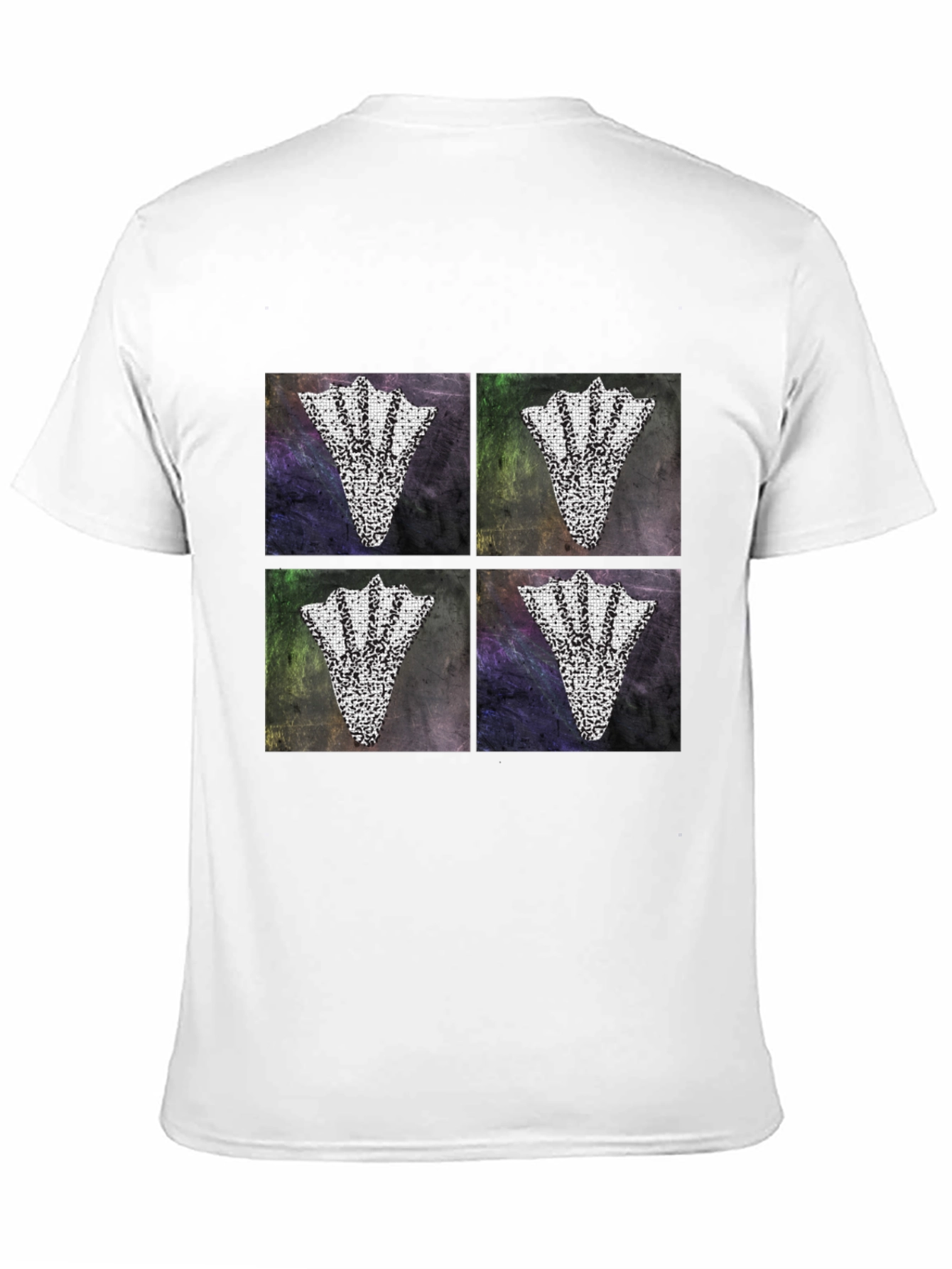 Abstract Motif Graphic Tee for Men - Black