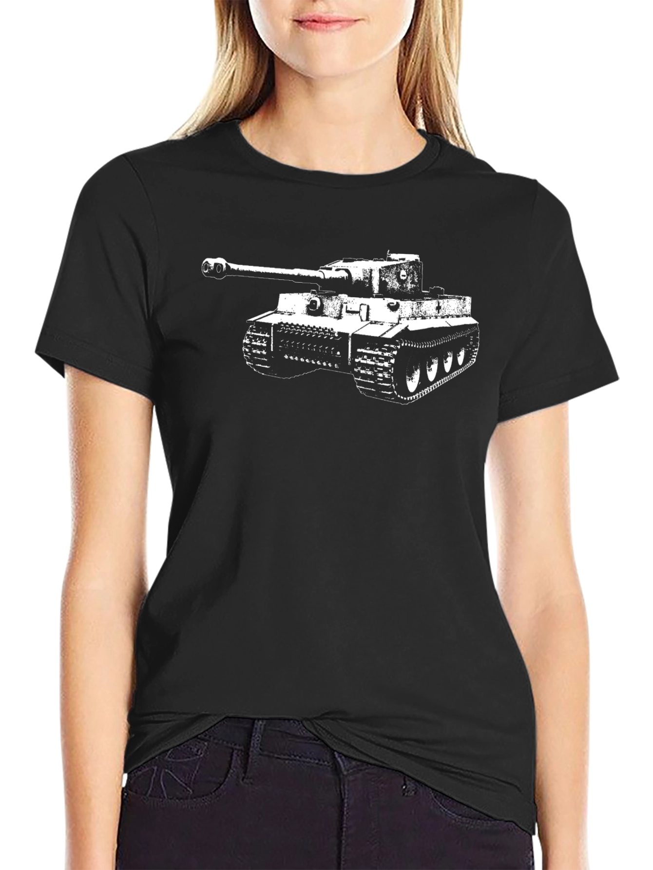 Tiger Tank Graphic Tee - Black