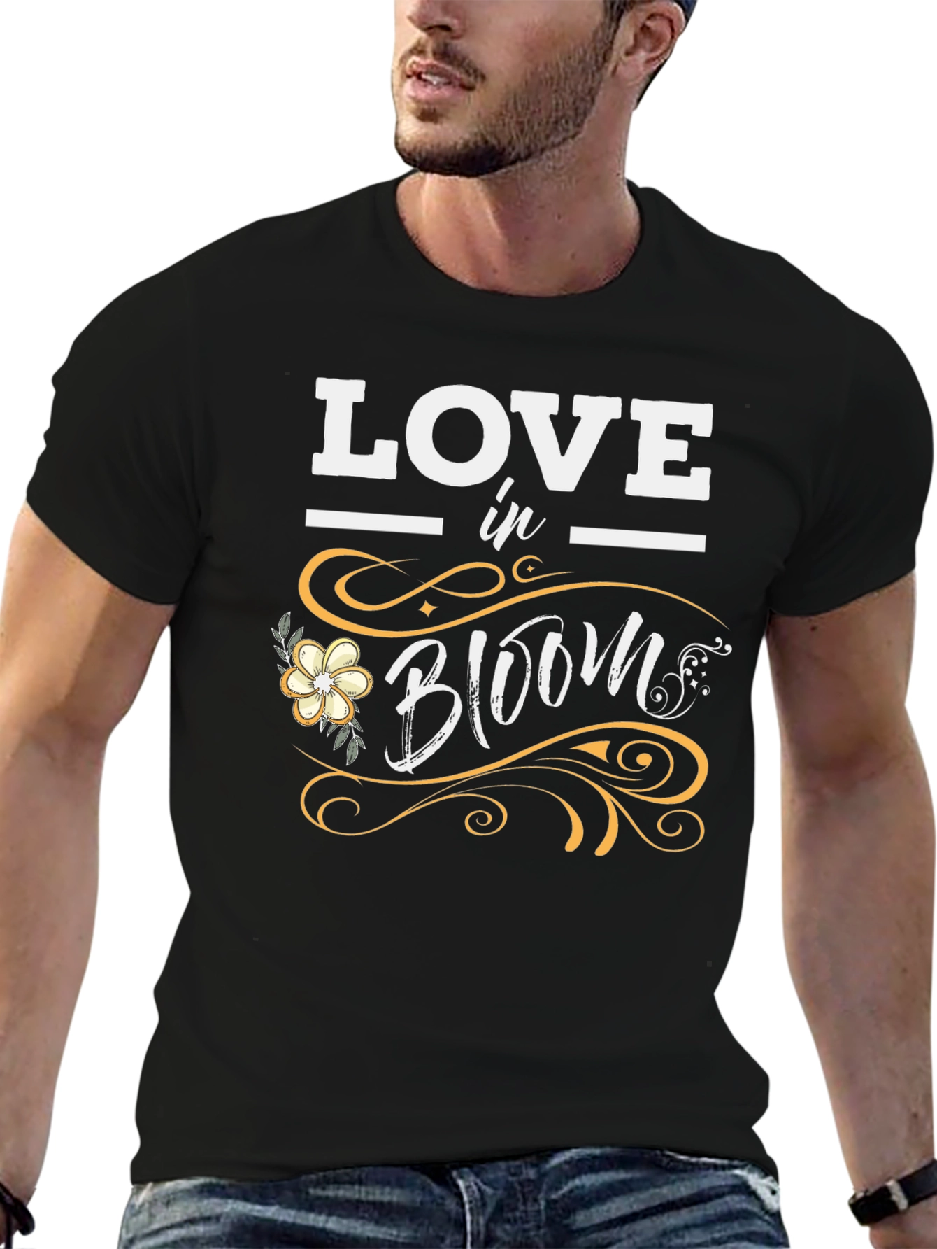 Love in Bloom Graphic Tee - Black