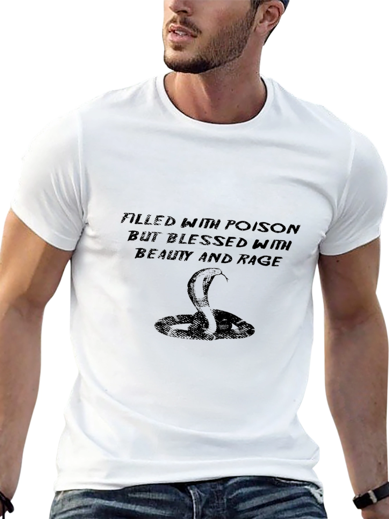 Poison & Rage Cobra Graphic Tee - Black