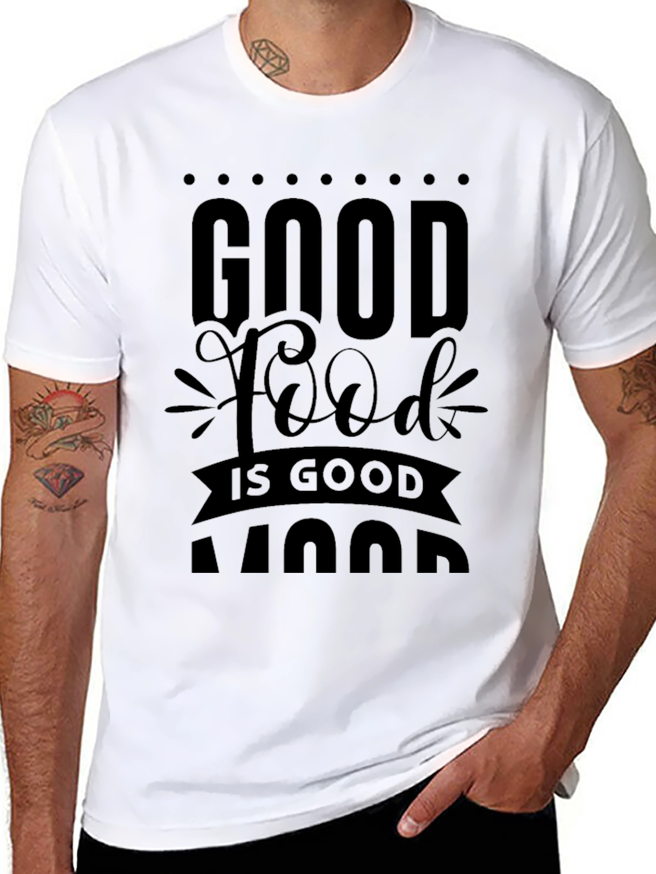 Good Food Good Mood T-Shirt Black